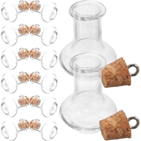 Petites Bouteilles en Verre Transparent Haute Résistance et Étanchéité Lot de 20 Bouchon de Liège, Forme Vase pour et Artisanat (1/5)