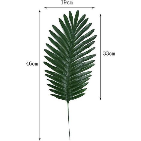 20 foglie di palma artificiali con stelo, imitazione di pianta tropicale artificiale (verde) (1/4)