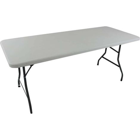 Tavolo in acciaio e plastica con piedi richiudibili 180x75xH74 cm