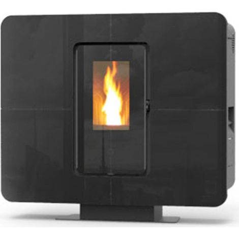 PROMO Termostufa a Pellet Idro 20,5 Kw THERMOROSSI SLIMQUADRO Idra Maxi Kit cristallo Nero (1/2)