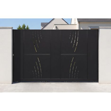 NALI VELETA 3 m Stahl-Schiebetor, 180 cm hoch, Schwarz