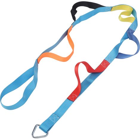 Échelle de corde d'escalade de 2 m (6,56 pi) pour enfants, 6 sections, sangles colorées, pour cabane dans les arbres. (1/5)
