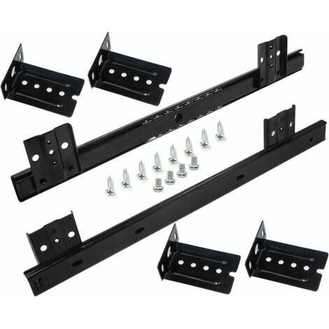 PA Coulisse Tiroir 350mm à Billes Noir pour Meuble et Plateau Clavier 1 Paire (1/4)