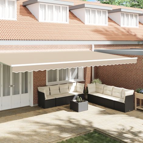vidaXL Awning Valance Replacement for 6 m Beige Polyester