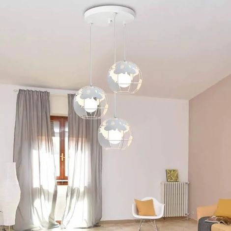 Moderne Lustre Suspension Industrielle en Globe Lampe Suspension Vintage Ajustable pour Salon Chambre (1/4)