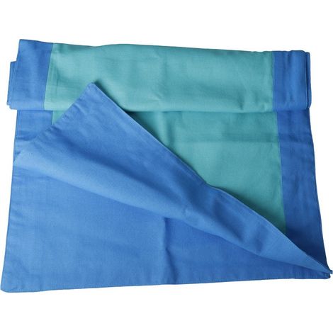Brandani Aria runner cotone striscia turchese bordo blu 45x140 cm