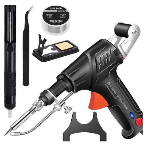 Kit 3 en 1 pour souder, couper et dénuder - Chauffage rapide, conception ergonomique, idéal pour les débutants et les projets de bricolage - Prise européenne - Noir (1/5)