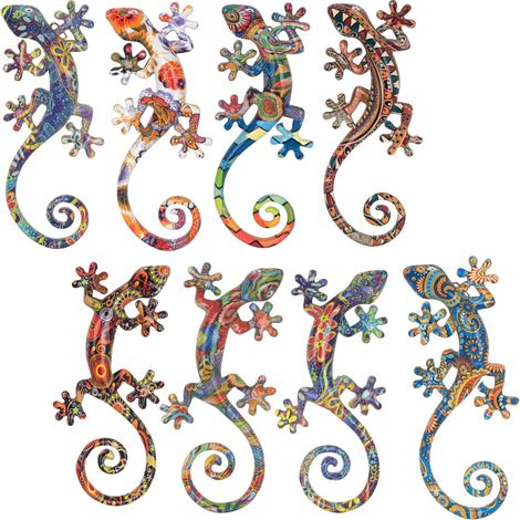 Signes Grimalt Figures de figure animale Lézards S 8 différents animaux multicolores 8U 8x17x3cm 17544