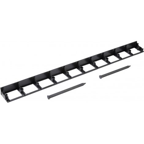 Bordurette de jardin PVC 100 x 8 x 4,5 cm en lot de 2 - Noir (1/5)