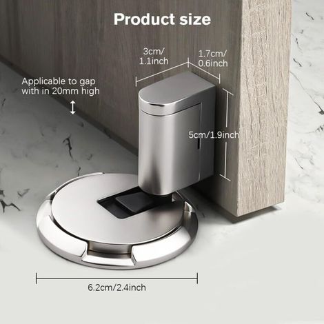 Magnetischer Türstopper aus Metall mit Kleber und Schrauben – Robuster Türstopper, einfach zu montieren, ideal für Innen- und Außentüren