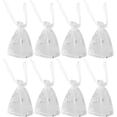 Lot de 50 sachets transparents pour cadeaux, fêtes et rangements. Pochettes à bonbons, sachets cadeaux transparents en organza, pochettes à bijoux.-9X6.5cm (1/2)