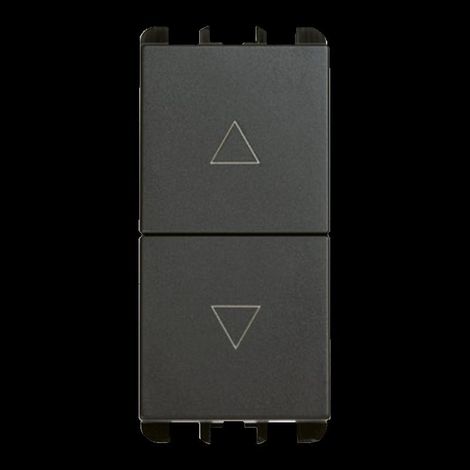 Pulsante interbloccato 1p no + 1p no 10a 1 modulo antracite urmet 10139