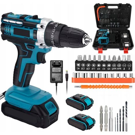 Pour perceuse/visseuse à percussion sans fil Makita 20V, ensemble de tournevis sans fil dans un coffret avec 2 batteries