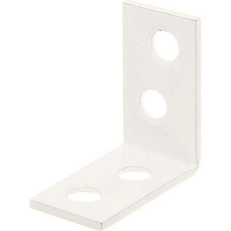 848828 Équerre de chaise, plastifiée blanche, 60 x 60 x 16 mm, Set de 50 pièces