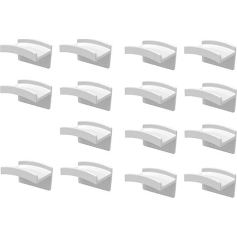 15 pièces - Porte-chapeaux - Porte-casquettes - Porte-casquettes pour casquettes, chapeaux, écouteurs - Rangement pour Casquettes et chapeaux - blanc - autocollant - plastique - 4,5 x 3,3 x 3 cm (1/5)