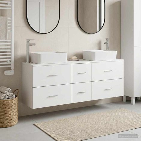 vidaXL Bathroom Cabinet Set 3 pcs White 136 x 35 x 80 cm (1/5)