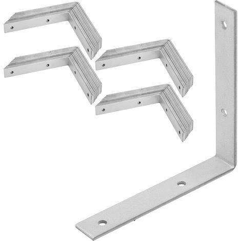 Conector angular de construcción para carpintería KOTARBAU®, acero inoxidable galvanizado, 125 x 125 x 20 mm, juego de 50 piezas.