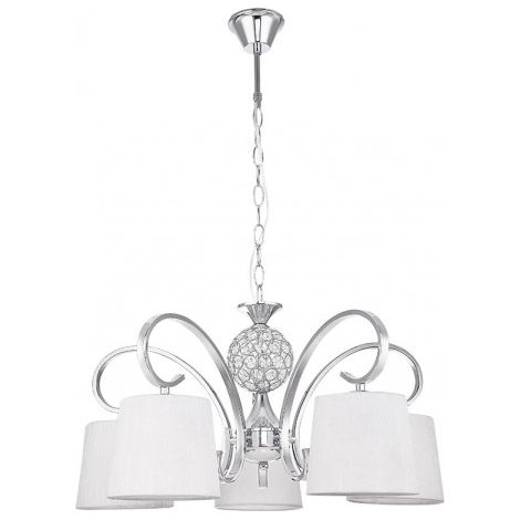 bogota lampe 5xe14 chrom weiss lampenschirm regx57x57 cm