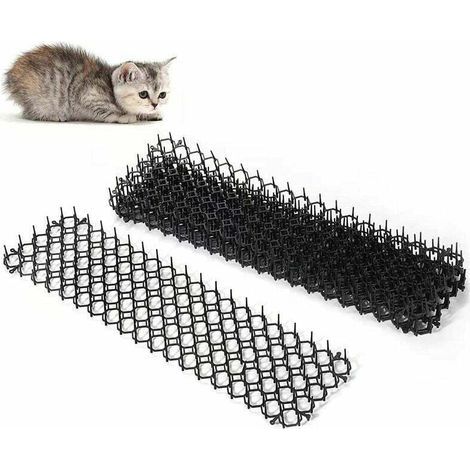 Lot de 6 répulsifs pour chat avec pointes, 48,5 x 13,5 cm Tapis anti-chat d'extérieur, pointes de chat, tapis anti-chien en maille d'épine pour clôtures de jardin (1/3)