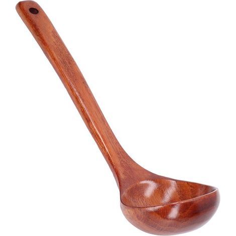 longziming - Cuillère de cuisine en bois à long manche - Cuillère à soupe multifonctionnelle en bois pour porridge, soupe et sauce - Cuillère naturelle durable pour la Cuisine et la restauration (1/5)