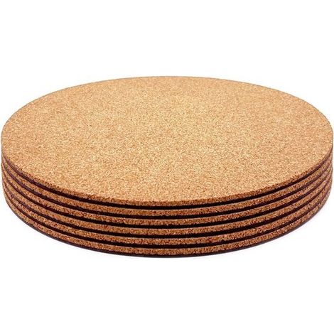 Sottobicchieri in sughero per piante，sottobicchieri in sughero a doppio strato da 10 cm per vasi，6 pezzi (1/5)