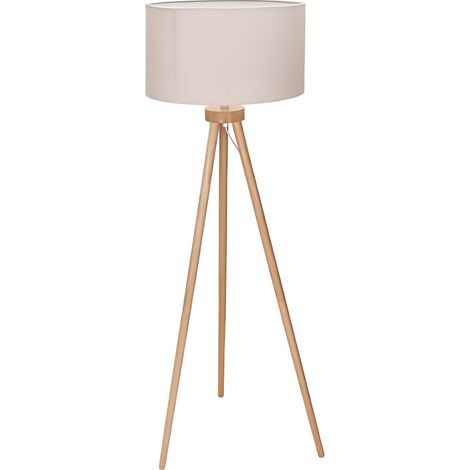 Lampadaire trépied en bois de style nordique, culot E27, décoration pour salon et chambre (ampoule non incluse)