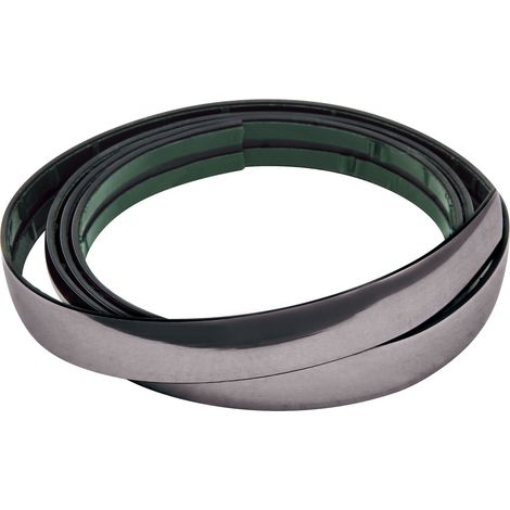 Profilo adesivo cromato nero - 25 m - 14 mm