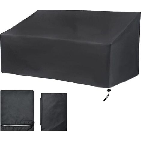 Housse Banc de Jardin 4 Places, Housse Banc Exterieur Patio Anti-poussière, Anti-UV, Étanche, Coupe-Vent, Oxford Housse de Protection pour Canapé (190x66x89cm) (1/4)