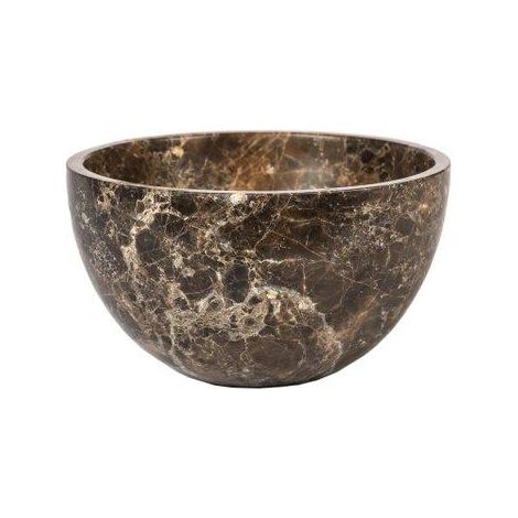 FugaFlow Efficiente Pietra Vasque - 21x21x12cm - ronde - pierre naturelle - Dark Emperador