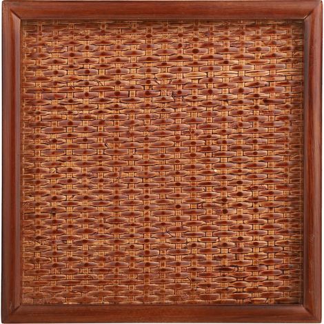 Tablett aus Rattankorb, Teller, quadratische Schale, Obstteller für Zuhause, Obstteller-Serviertablett (18 x 18 x 2 cm) (1/5)