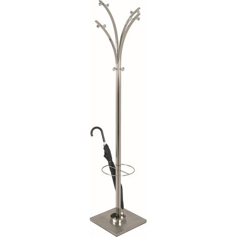 Porte manteaux en tube d'acier Optique Inox - L45 x P45 x H187 cm
