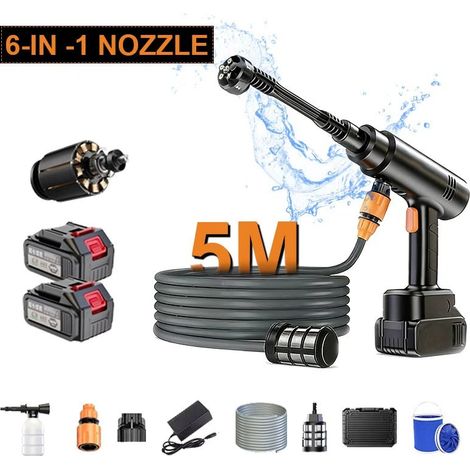 FLITI 6-in-1 Cordless High Pressure Washer with 2 Batteries and Collapsible Bucket for Car, Floor, and Garden (1/5)