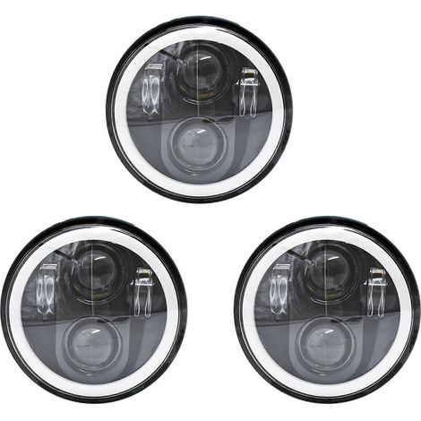 faros LED de 5,75 pulgadas, faro de motocicleta de 5-3/4 pulgadas con luz diurna LED blanca tipo halo para Harley Sportster Iron 883 Dyna Street Bob (