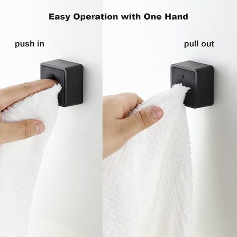 Set di 4 fermagli per asciugamani, autoadesivi, non richiedono foratura, per il bagno (1/5)