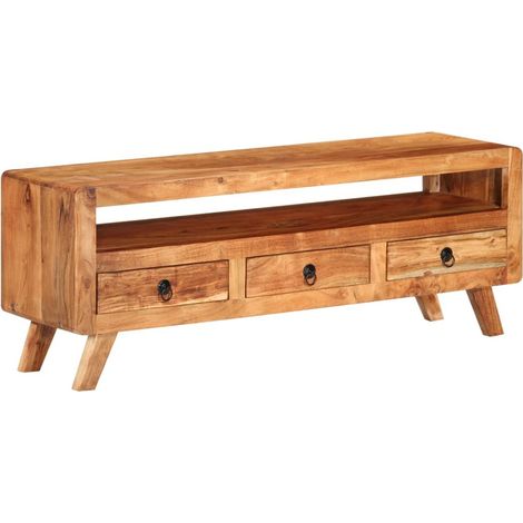 Mobile TV multimediale scaffale per televisione televisione buffet sala da pranzo soggiorno camera da letto 110 x 30 x 40 cm legno massello di acacia marrone 020025714