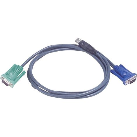 ATEN KVM Câble de raccordement [1x SPHD 15 mâle - 1x VGA mâle, USB 2.0 type A mâle] 5.00 m noir W09267 (1/4)