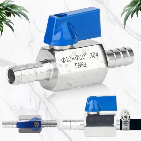 Mini Robinet à Boisseau Sphérique en Acier Inoxydable 304, Robinet à Boisseau Sphérique en Acier Inoxydable 10 mm, Mini Valves d'Arrêt en Acier Inoxydable 304 pour Eau, Gaz, Carburant (1/5)