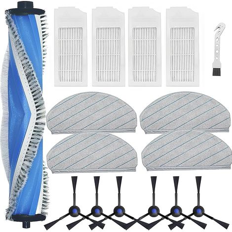 FOREHILL Pice de rechange pour ECOVACS DEEBOT N20 Plus, N20, N20 Pro Plus, 1 brosse rouleau, 4 chiffon de nettoyage, 4 filtres HEPA, 6 brosses latrales, aspirateur Kit accessoi (1/5)