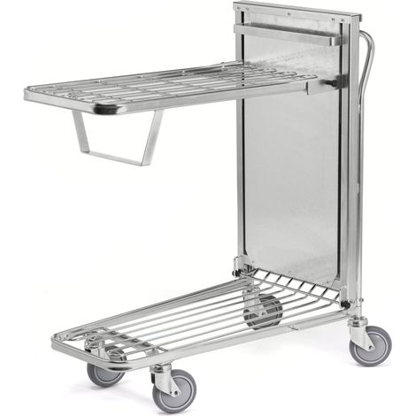 Kongamek Einkaufswagen mit 2 gefederten Böden 960x525x1030mm Gummi 300kg Tragkraft mit Bremse (1/4)