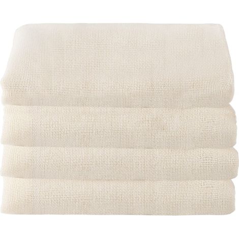 Serviette À Vapeur - Tissu Filtrant En Coton Non Blanchi - Pour Cuisson À La Vapeur Et Filtration Alimentaire - 50 x 50 cm - 4 Pièces