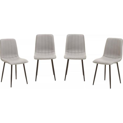 Interiors by Premier Set of 4 Grey Dining Chairs, High Quality Kitchen Chair, Back Support Fabric Chair, Easy to Clean Chair (1/5)