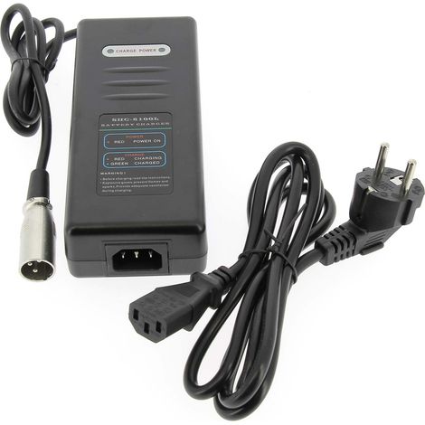 Chargeur 3 Broches Pour Batterie Lithium De Vélo électrique 36 Volts