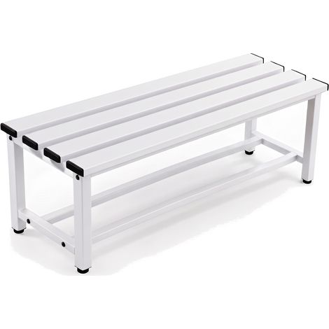 Twinthink Banco Vestuario Metálico Para Gimnasio y Escuelas (Blanco)