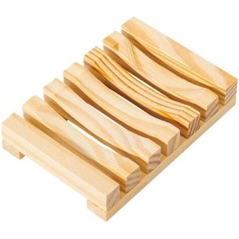 1 Pièces Bambou Naturel en Bois Porte Savons Boîte à Savon, pour Cuisine Salle de Bains Éponge Savon, Éponges et Plus (1/4)