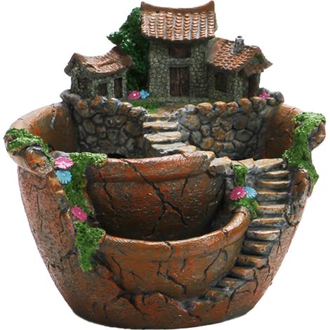 Pot De Fleurs - Multicompartment - Pour Succulentes Et Petites Plantes - Bureau Balcon Jardin - Suspendu Ou Posé - 1 Pièce (1/5)