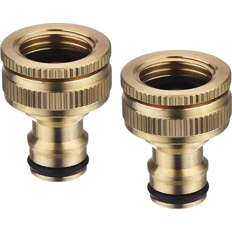 Raccord de robinet en laiton pour 1/2 & 3/4 robinets d'eau, adaptateur tuyau jardin maison/cour lave-linge (1/4)