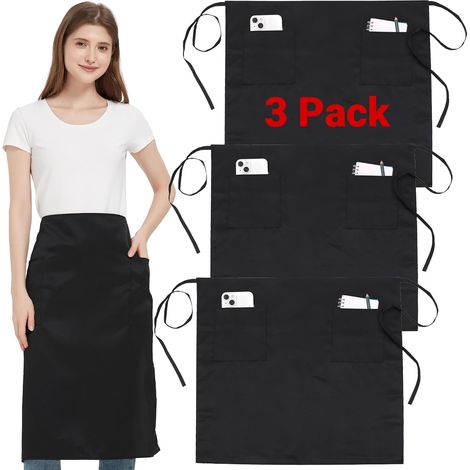 3 Pièces Tablier de Taille Imperméable avec 3 Poches Femme et Homme (1/5)