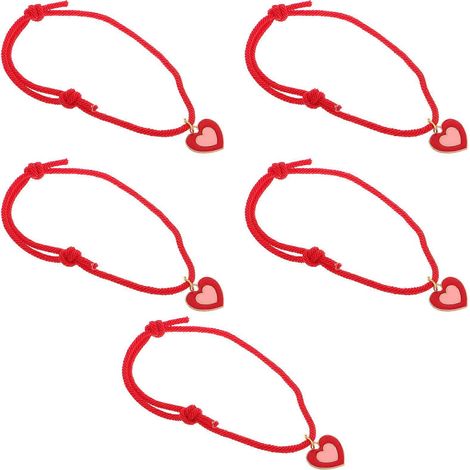 Collar de gato de cuerda roja para decoración, 5 piezas, joyería ajustable hecha a mano para mascotas. (1/5)