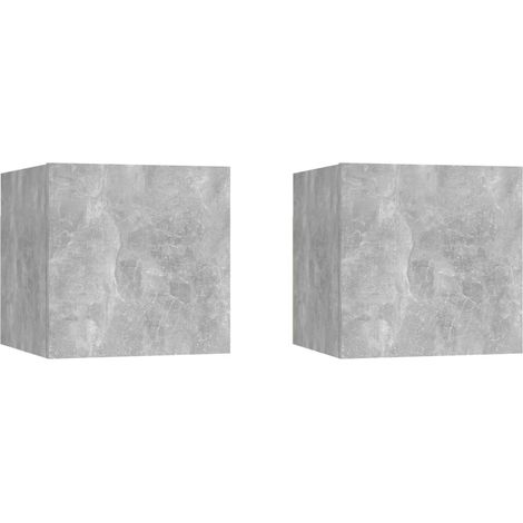 Comodini Grigio Cemento 2 pz 30,5x30x30 cm in Truciolato vidaXL