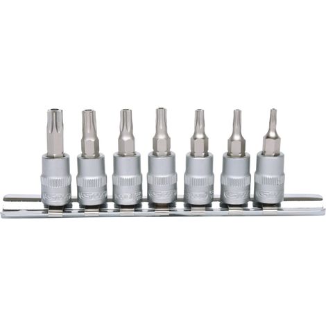 Jeu de douilles tournevis Torx percé sur rail 7 pièces (1/2)